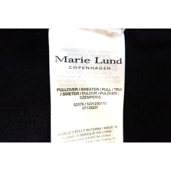 MARIE LUND COPENHAGEN Fair Isle Merino Wool Sweater Jumper Navy YOOX M $119 - Picture 10 of 11